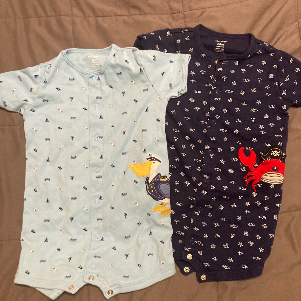 ⛵️Nautical theme rompers!🦀